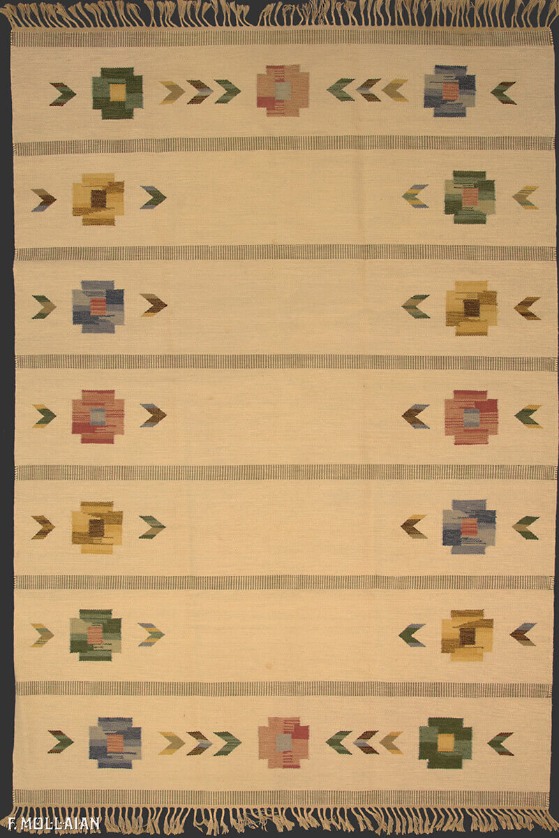 Semi-Antique Suédois Kilim n°:28364699